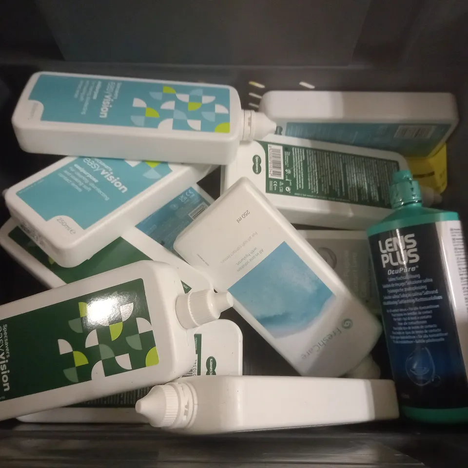 LOT OF 18 ASSORTED EYE CARE CONTACT SOLUTIONS