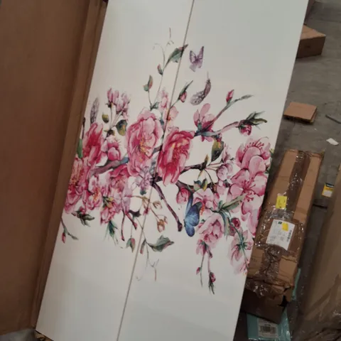 WHITE FLORAL 3-SECTION ROOM DIVIDER 