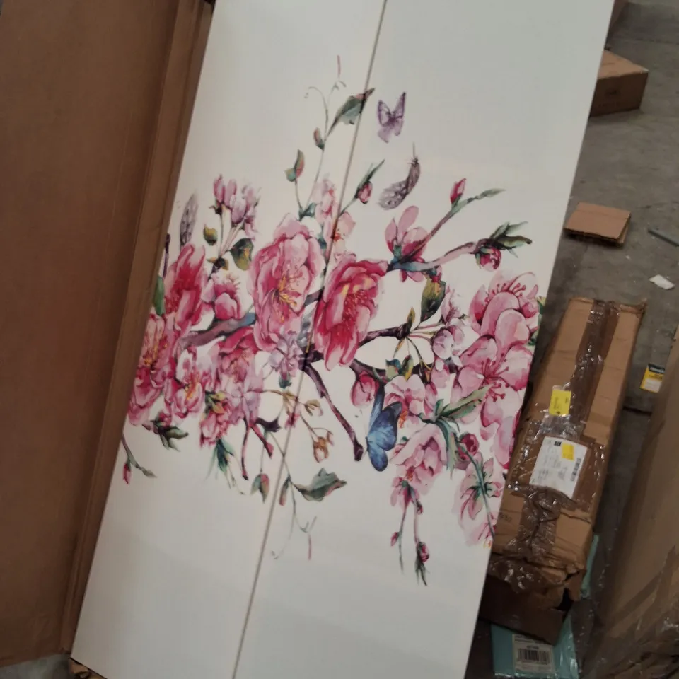 WHITE FLORAL 3-SECTION ROOM DIVIDER 