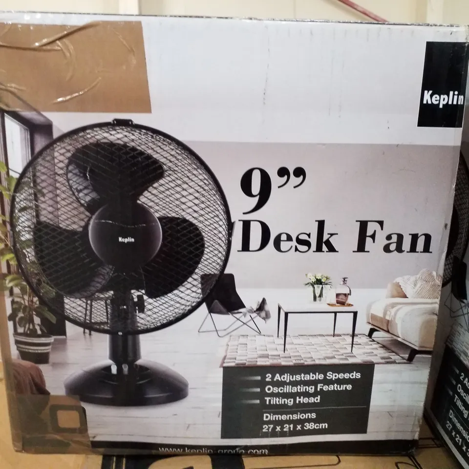 BOXED KEPLIN 9" DESK FAN - BLACK