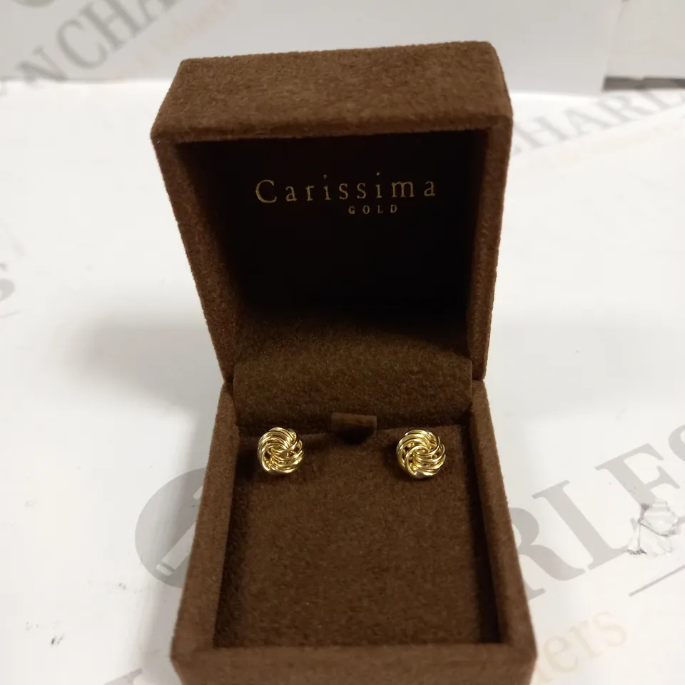 BOXED CARISSIMA GOLD STUD EARRINGS 
