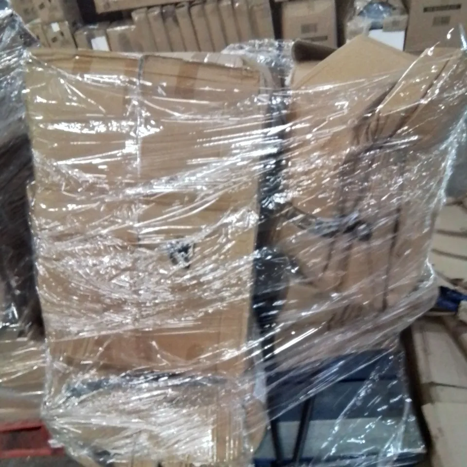 PALLET CONTAINING VARIOUS RAIN DAMAGED OFFICE CHAIRS AND HOME FURNITURE ETC.