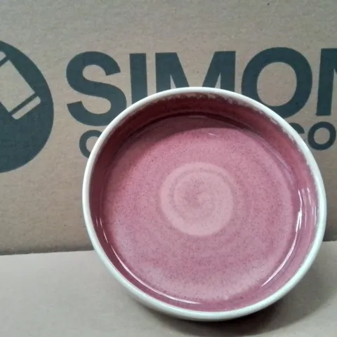 BOXED STEELITE AURORA VESUVIUS ROSE QUARTZ TRAY ROUND 14CM APPROXIMATELY 12