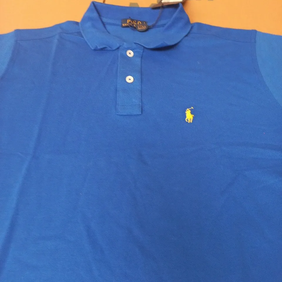 POLO RALPH LAUREN POLO SHIRT – BLUE – MEN'S SHORT SLEEVE -SIZE L
