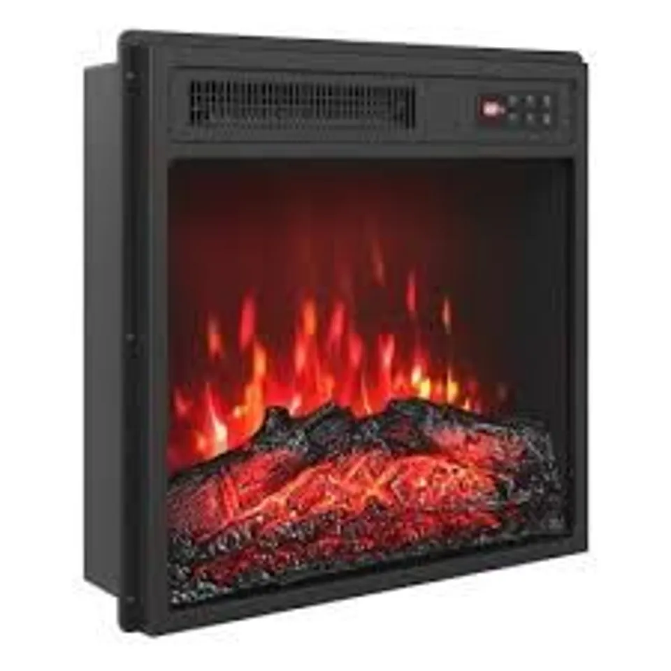 BOXED 18 INCHES RECESSED FIREPLACE HEATER WITH REMOTE CONTROL AND ADJUSTABLE FLAME COLORS