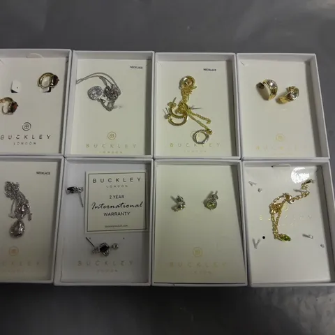 LOT OF 8 ASSORTED BOXED BUCKLEY LONDON JEWELLERY ITEMS