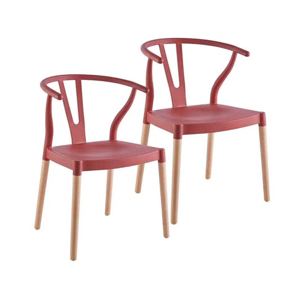 BOXED PAIR OF BURKLEIGH SIDE CHAIRS - RED (1 BOX)