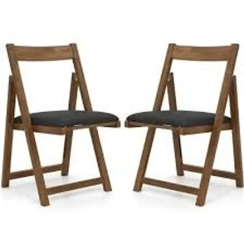 BOXED COSTWAY SET OF 2 FOLDING DINING CHAIRS WITH CURVED BACK, DURABILITY 150KG