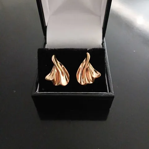 GOLD 9CT ITALIAN GOLD LIQUID GOLD EARRINGS 1.6G