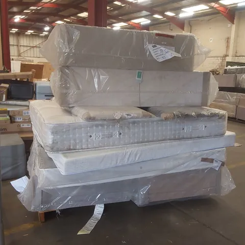 PALLET CONTAINING APPROXIMATELY 4 DIVAN BASE PARTS, 2 HEADBOARDS, 3 MATTRESSES