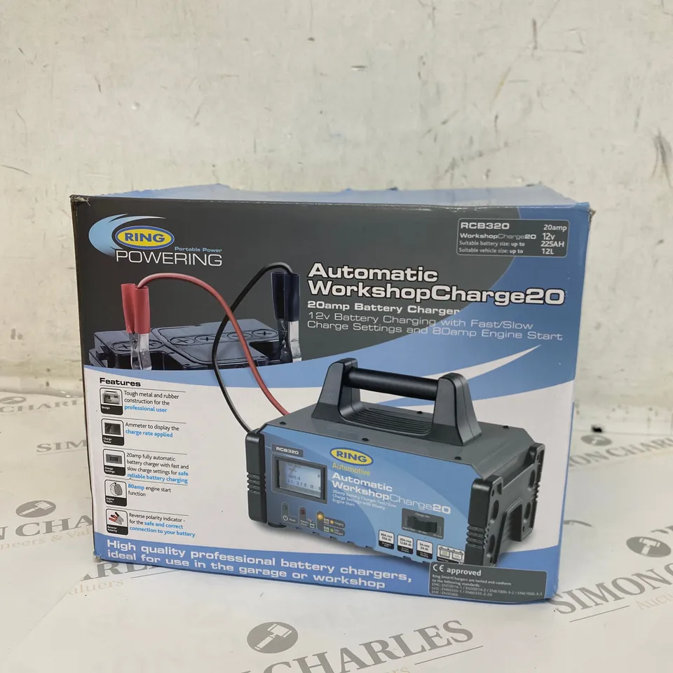 BOXED AUTOMATIC WORKSHOP CHARGE 20 - 20 AMP BATTERY CHARGER 