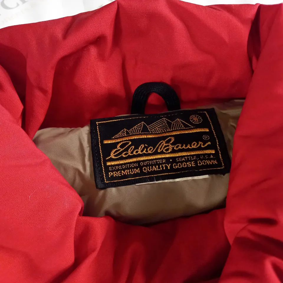 EDDIE BAUER GOOSE DOWN RED GILET - SIZE UNSPECIFIED