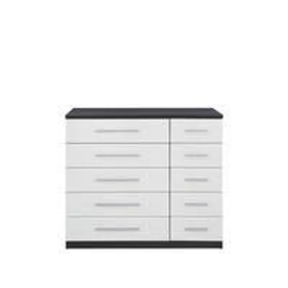 BOXED MESSINA 5+5 CHEST IN GLOSS WHITE - 2 OF 2 BOXES