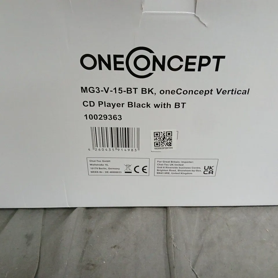 ONECONCEPT MG3-V-15-BT BK VERTICAL CD PLAYER, BLACK WITH BLUETOOTH