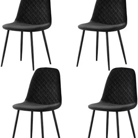BOXED UPHOLSTERED DINING CHAIRS (SET OF 4) - BLACK (1 BOX)