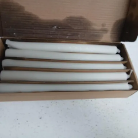 BOX OF 10 WHITE PILLAR CANDLES 