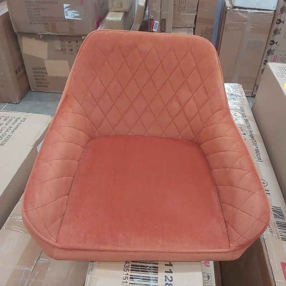 BOXED SET OF 2 UPHOLSTERED DINING CHAIRS - ORANGE