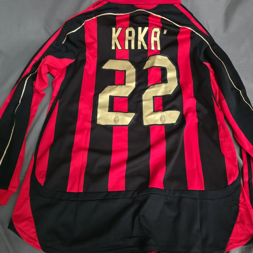 ADIDAS MILAN HOME JERSEY (#22-KAKA)  - LARGE