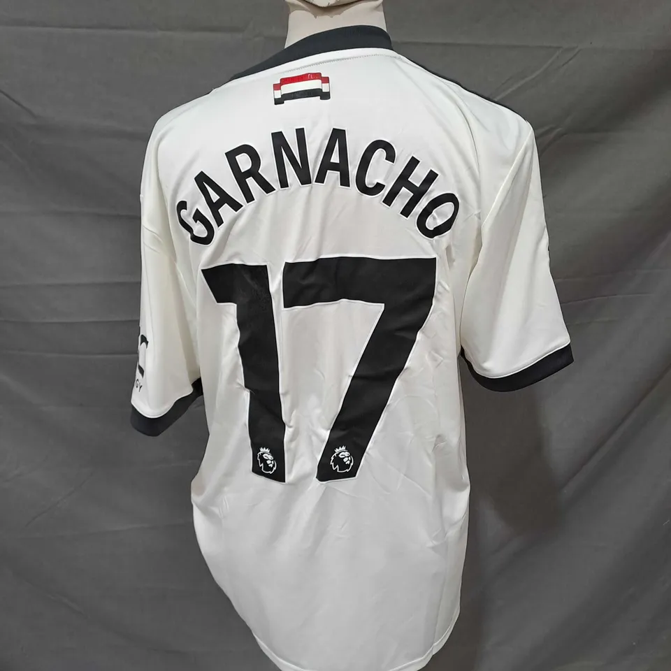 ADIDAS MANCHESTER UNITED FOOTBALL CLUB SHIRT -  GARNACHO 17 - MEDIUM