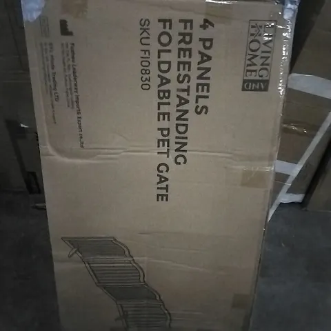 BOXED LIVING AND HOME 4 PANELS FREESTANDING FOLDABLE PET GATE