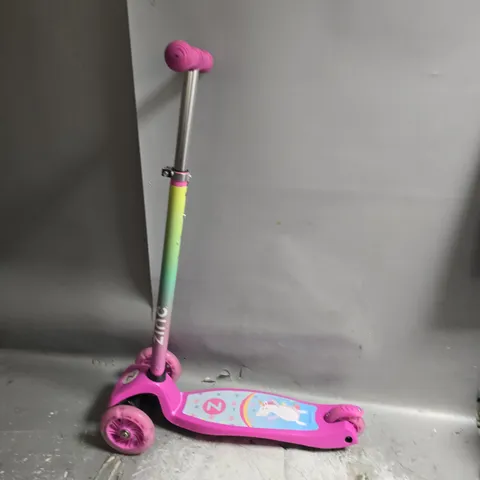 ZINC UNICORN 3 WHEELED SCOOTER - COLLECTION ONLY 