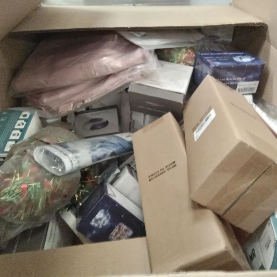 PALLET OF ASSORTED ITEMS INCLUDING KOICAXY 10M ICICLE LIGHTS, TIKI GLASSES, FACE MASK, 2 IN 1 POLISH DRYER, NOTEBOOK AC ADAPTER, MAGIC DECANTER, COPPER WIRE LED FAIRY LIGHTS