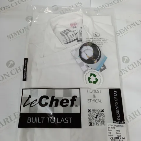 SEALED LE CHEF ACADEMY TUNIC S/S IN WHITE - MEDIUM