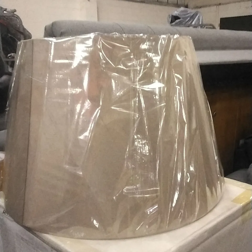 BOXED 100% HAND WOVEN SILK LAMP SHADE  IN BEIGE- 60W MAX 
