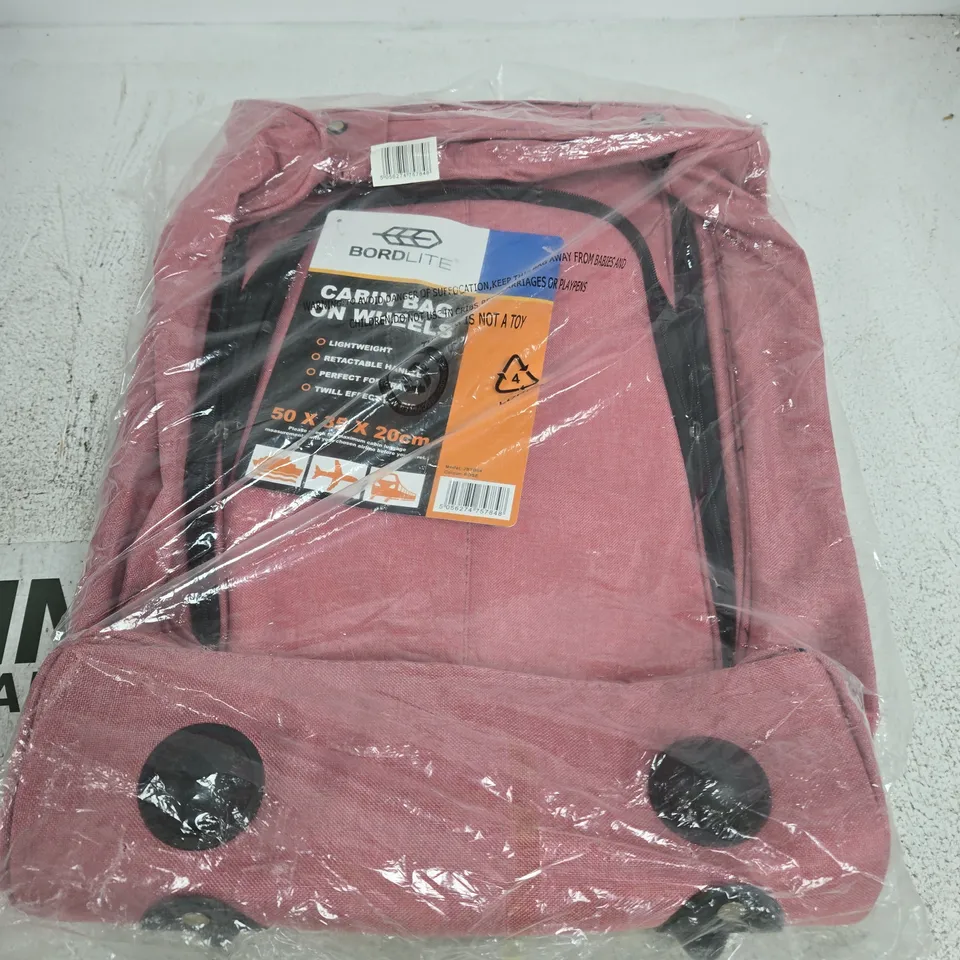 BORDLITE CABIN BAG ON WHEELS – PINK, 50 X 35 X 20 CM