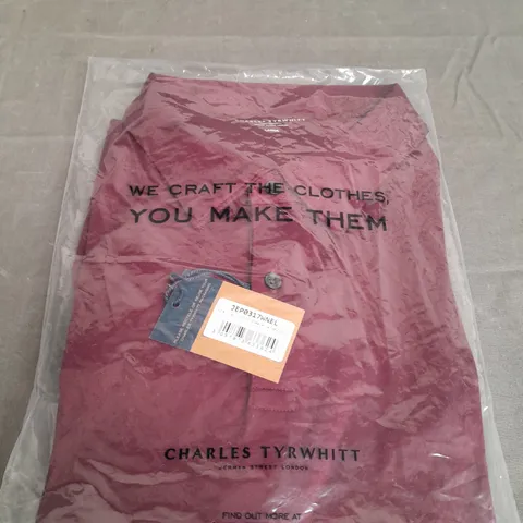 CHARLES TYRWHITT WINE PLAIN SHORT SLEEVE JERSEY POLO SIZE L