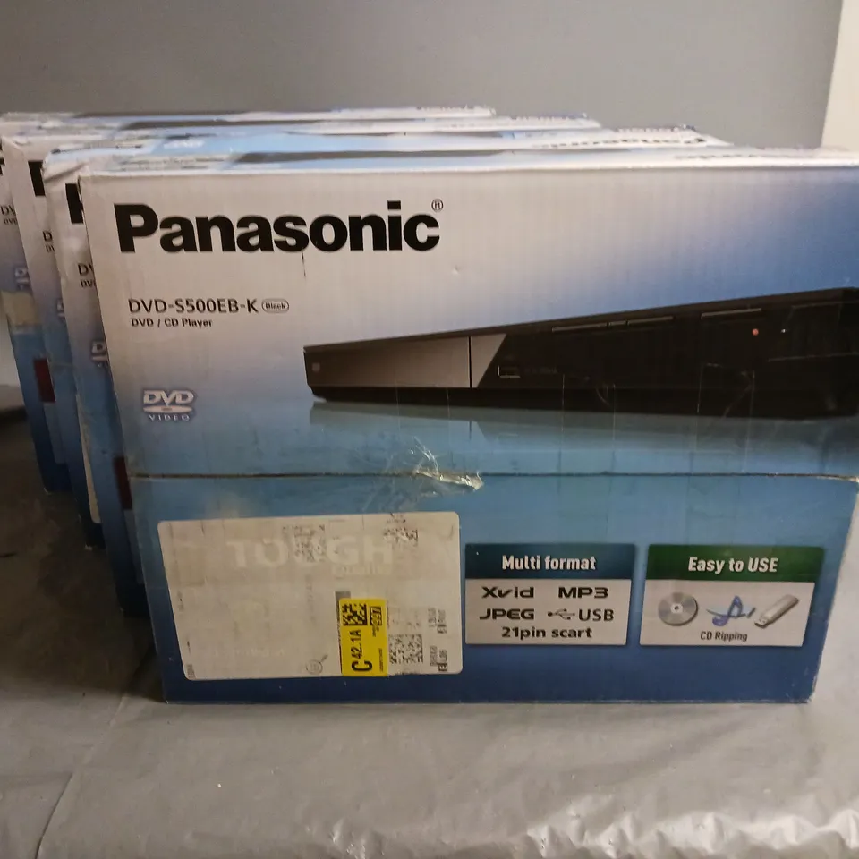 LOT OF 4 BOXED PANASONIC DVD PLAYERS - S500EB