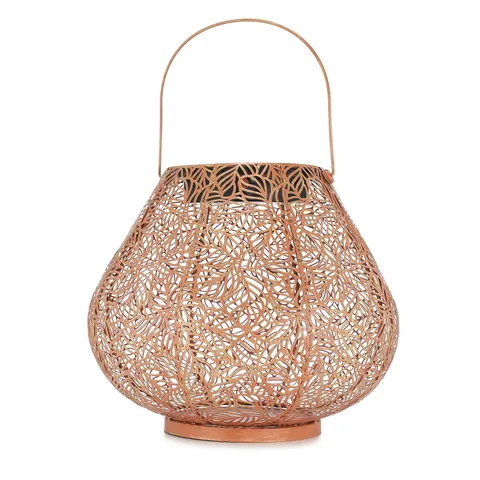 GARDEN REFLECTIONS 28CM FRETWORK SOLAR LANTERN