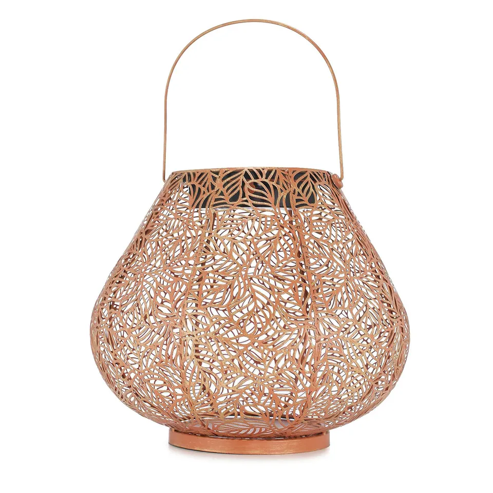 GARDEN REFLECTIONS 28CM FRETWORK SOLAR LANTERN
