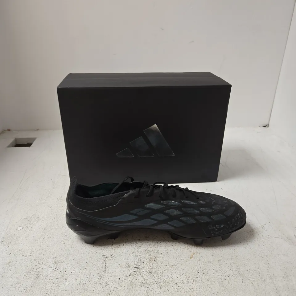 ADIDAS PREDATOR FOOTBALL BOOTS – BLACK WITH BLUE ACCENTS - UK 10 