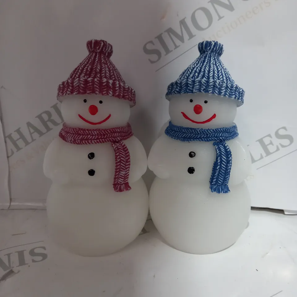 BOXED SET OF 2 LED SNOWMEN 