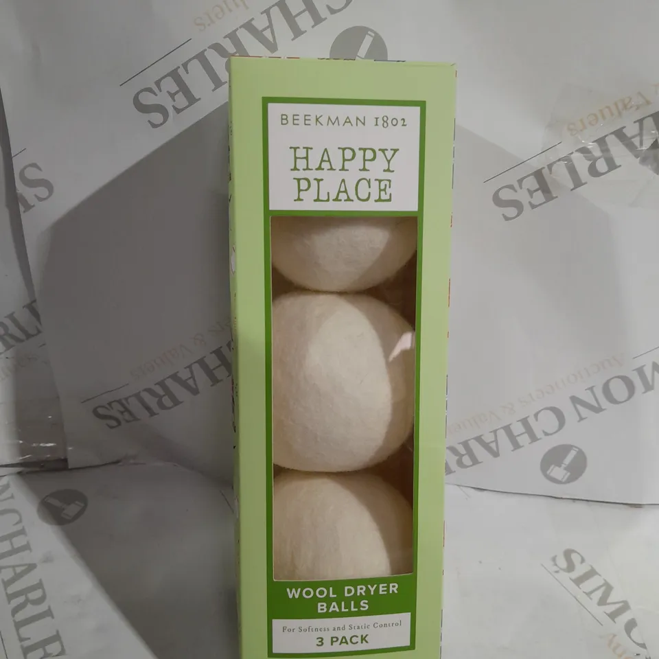 BOXED BEEKHAM HAPPY PLACE WOOL DRYER BALLS 3 PACK