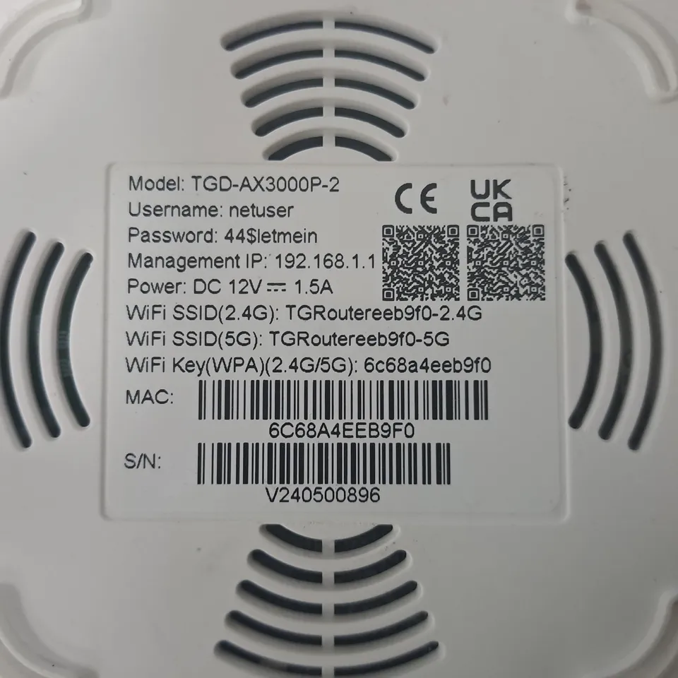 TGD-AX3000P-2 WIFI ROUTER
