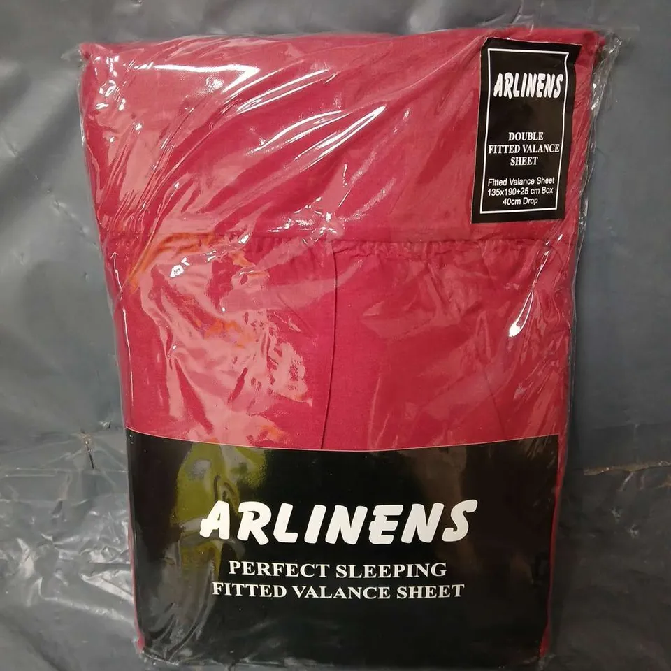 ARLINENS DOUBLE FITTED VALANCE SHEET IN RED