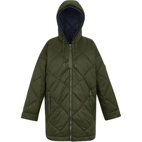 BRAND NEW REGATTA WOMENS EMILIA HOODED JACKET IN DARK KHAKI - UK 10