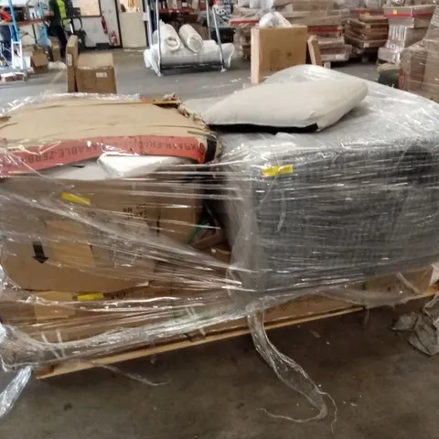 PALLET OF ASSORTED INCOMPLETE DESIGNER SOFA AND FURNITURE PARTS 