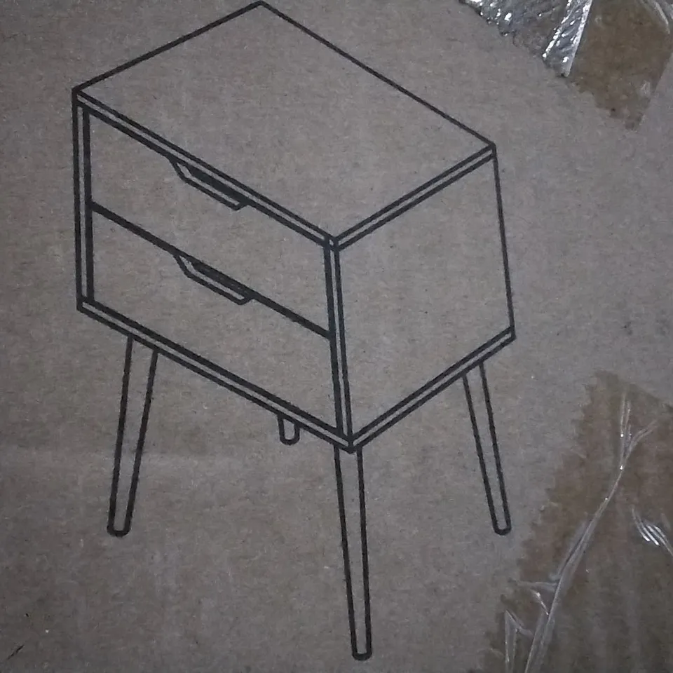 BOXED LALANI 2 DRAWER BEDSIDE TABLE NIGHTSHADOW 