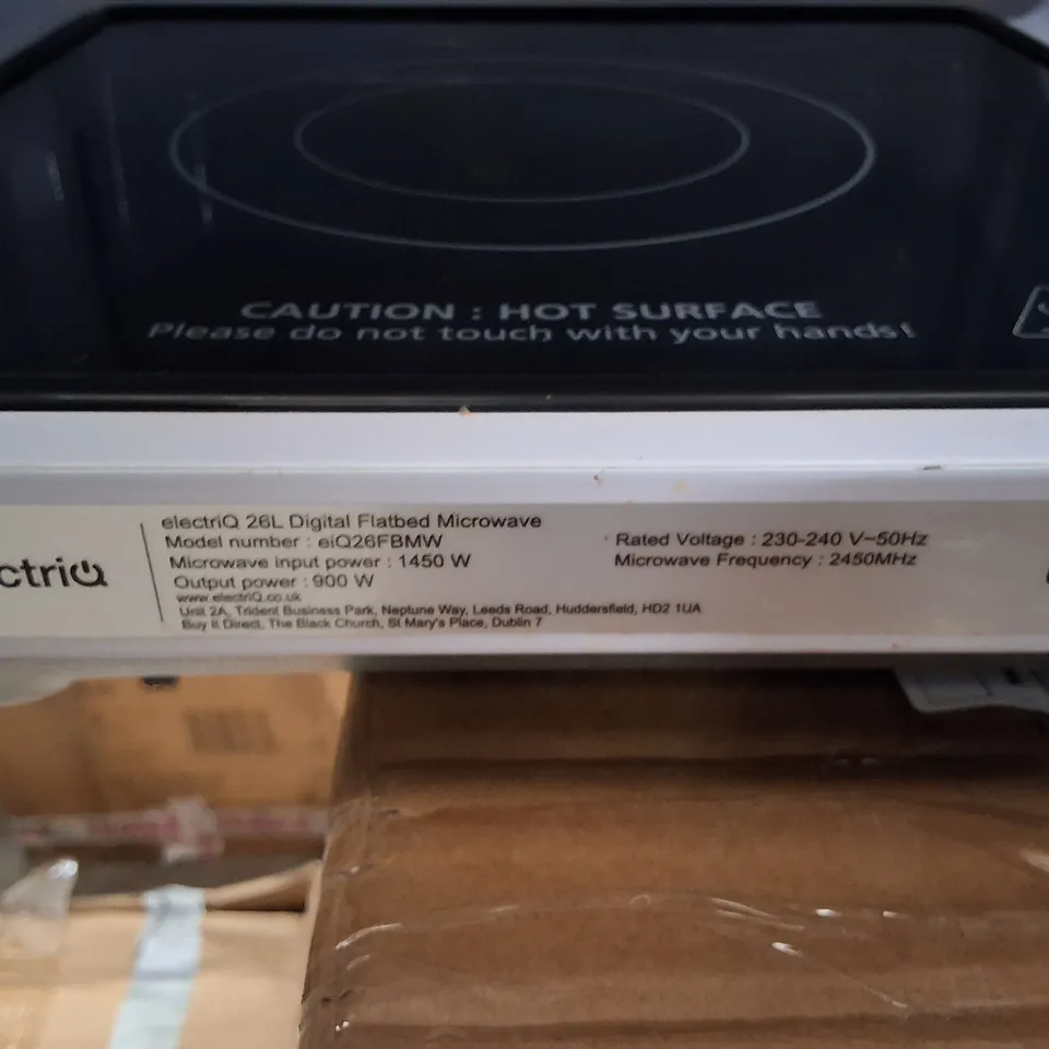 BOXED ELECTRIQ FREESTANDING 26L DIGITAL FLATBED MICROWAVE