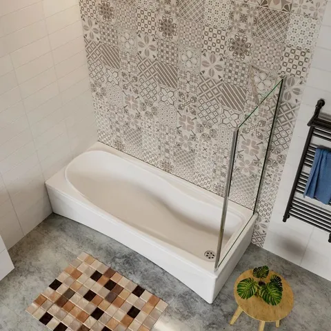 BOXED DANBURY STRAIGHT TEMPERED GLASS BATH SCREEN (1 BOX)