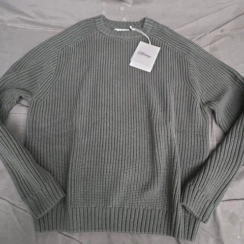 RONNING LONDON FISHERMAN SAGE KNIT SWEATER – SIZE M