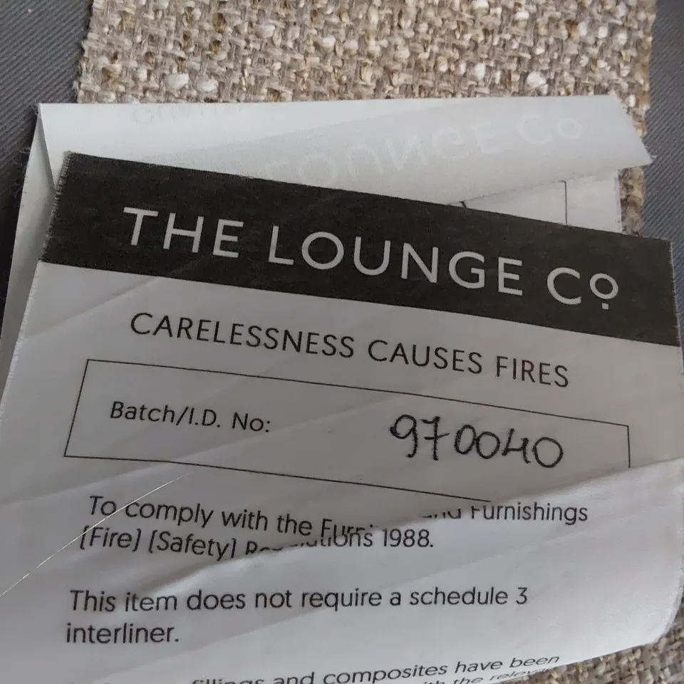 QUALITY BRITISH DESIGNER LOUNGE Co. FOUR SEATER SOFA OATMEAL FABRIC 