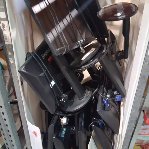 CAGE OF APPROXIMATELY 10 ASSORTED MONITORS