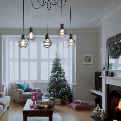 BOXED CASPERSON 5 LIGHT CLUSTER GEOMETRIC LIGHT FITTING