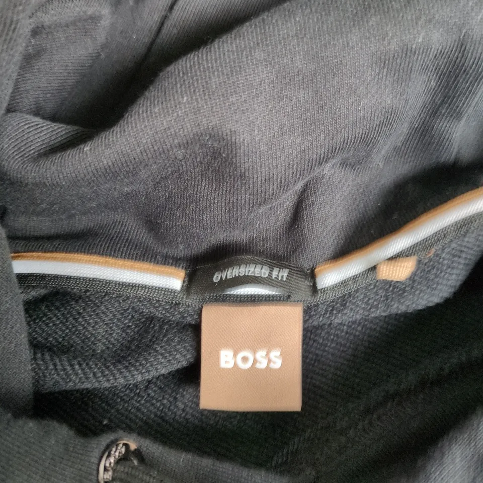 HUGO BOSS BLACK OVERSIZED FIT HOODIE – LOGO SWEATSHIRT 