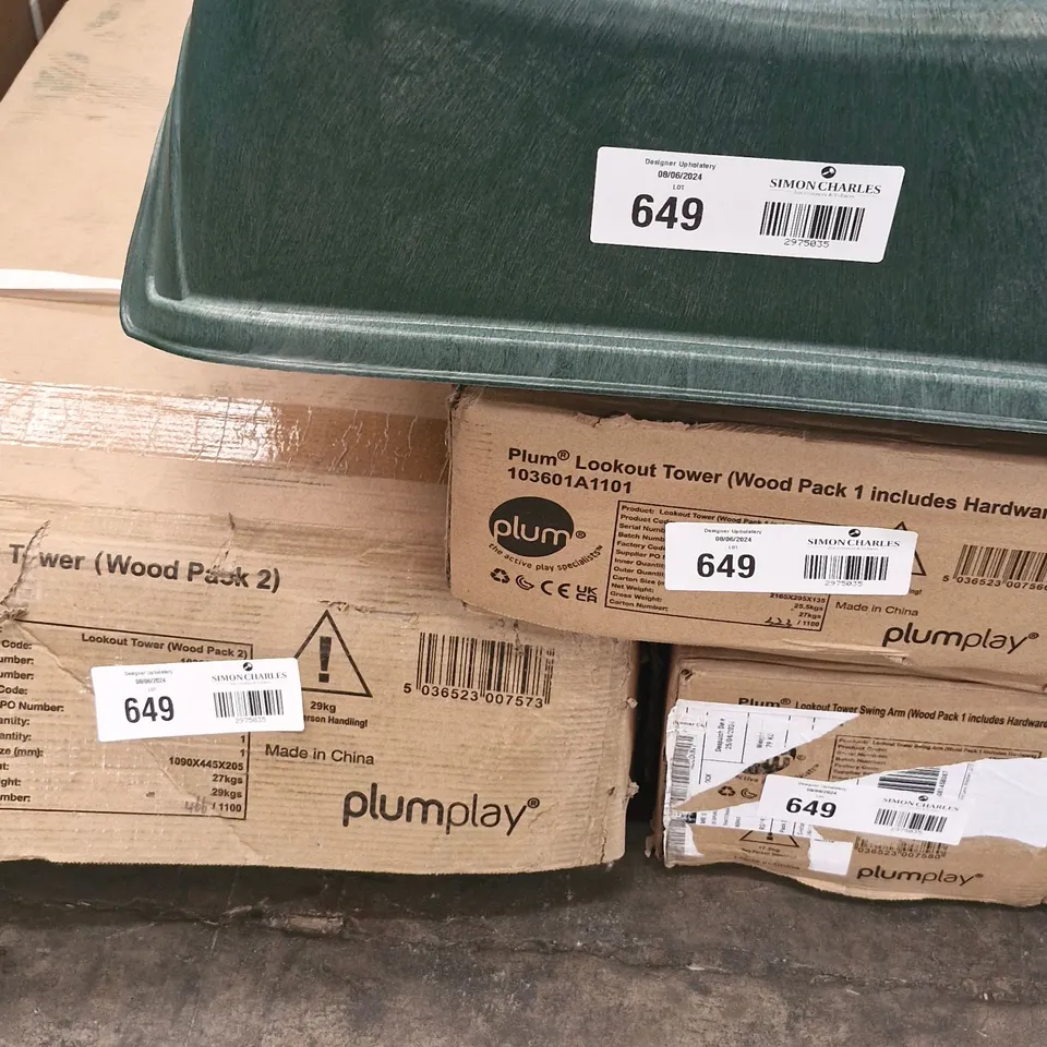 BOXED PLUM LOOKOUT TOWER WITH SWING ARM (3 BOXES + SLIDE) RRP £745