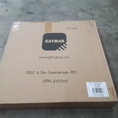 BOXED KAYMAN 8 TILES EXERCISE MATS - RED